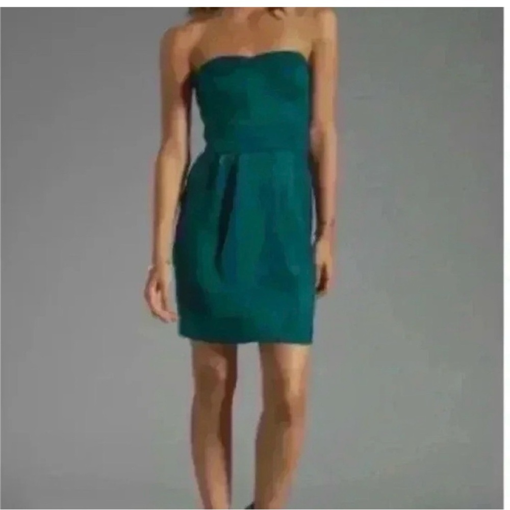 Rebecca Taylor Strapless Teal Cocktail Dress